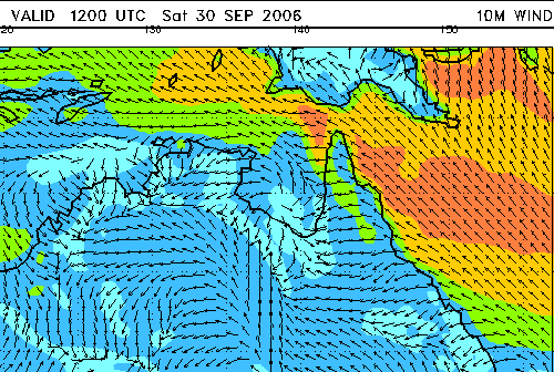 10m wind analysis 30 Sept 2006